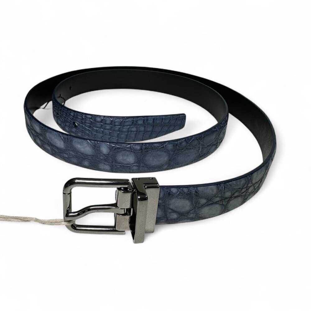 DOLCE & GABBANA Men's Genuine Crocodile Belt Size 110 cm/44 in Blue NWT - Picture 9 of 15